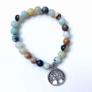 Tree of life amazonite mala bracelet